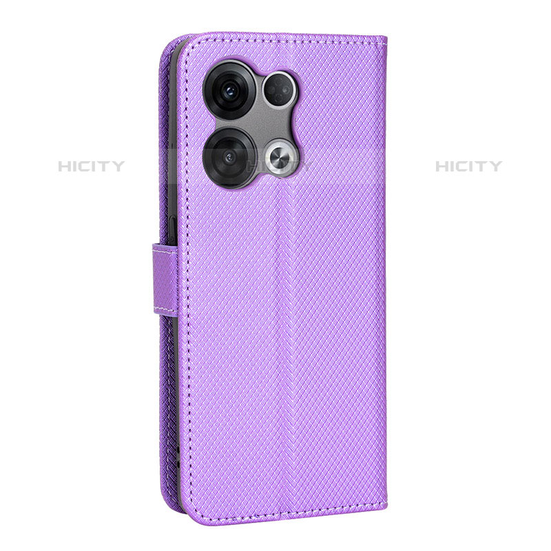 Custodia Portafoglio In Pelle Cover con Supporto BY1 per Oppo Reno8 5G Viola