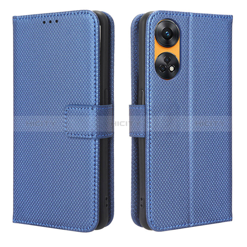 Custodia Portafoglio In Pelle Cover con Supporto BY1 per Oppo Reno8 T 4G Blu