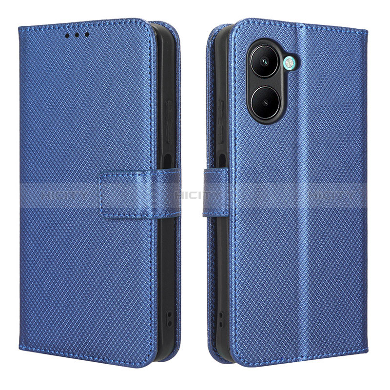 Custodia Portafoglio In Pelle Cover con Supporto BY1 per Realme C33 (2023) Blu