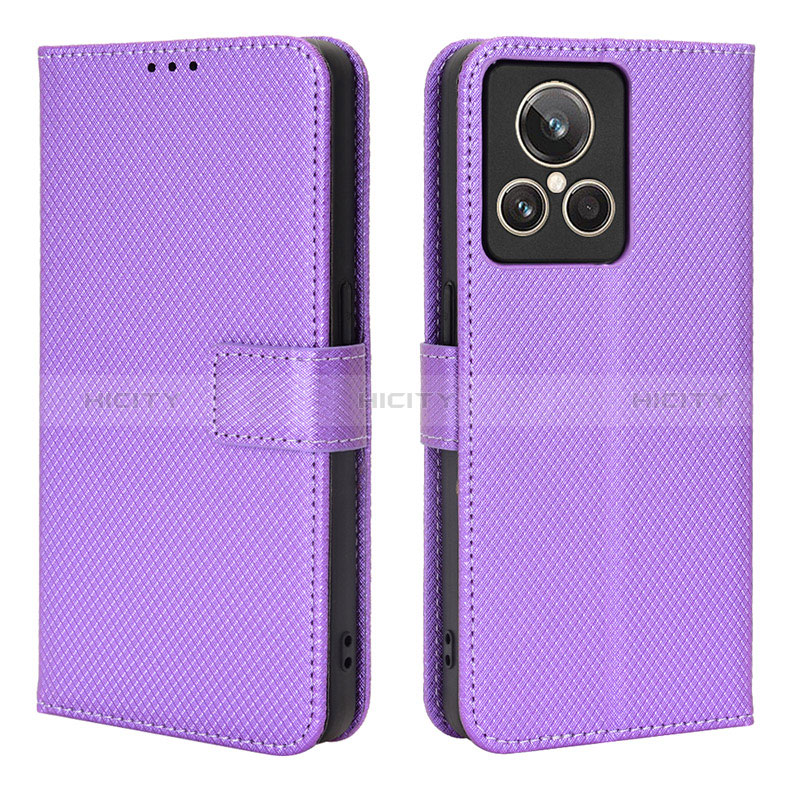 Custodia Portafoglio In Pelle Cover con Supporto BY1 per Realme GT2 Master Explorer Viola