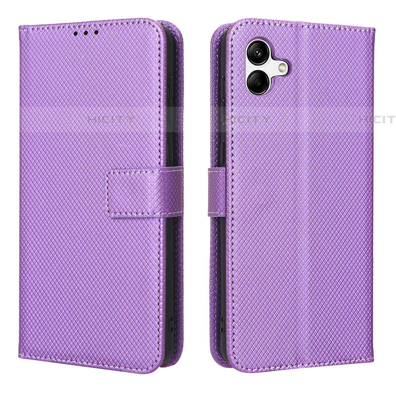 Custodia Portafoglio In Pelle Cover con Supporto BY1 per Samsung Galaxy A04E Viola