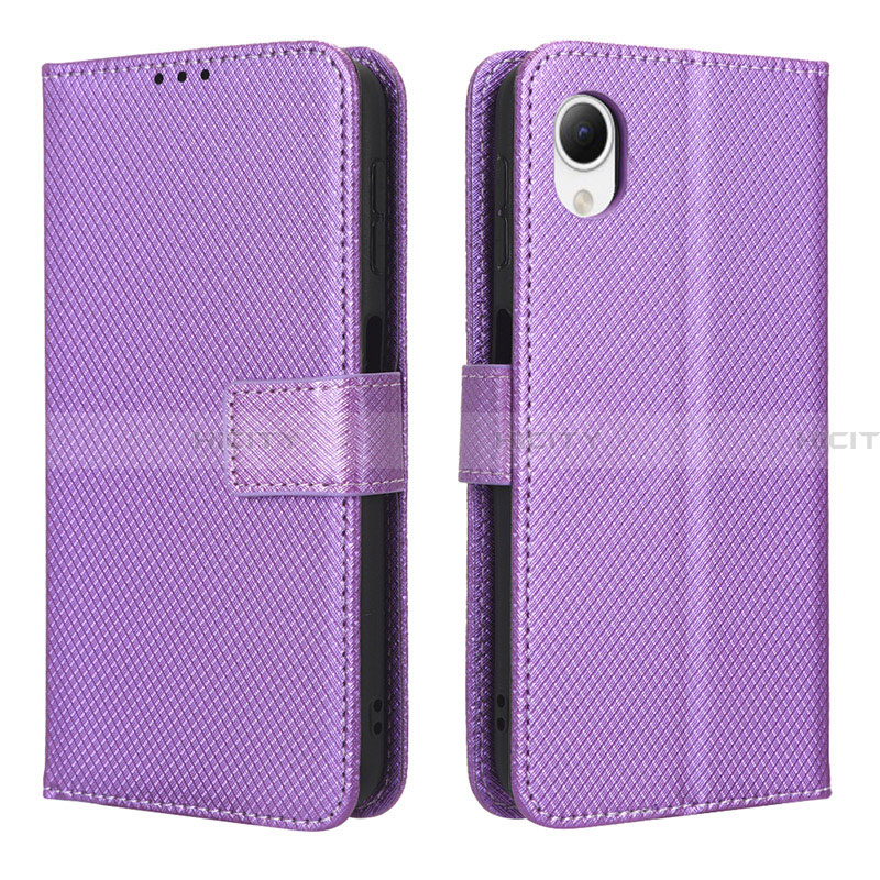 Custodia Portafoglio In Pelle Cover con Supporto BY1 per Samsung Galaxy A23 5G SC-56C Viola