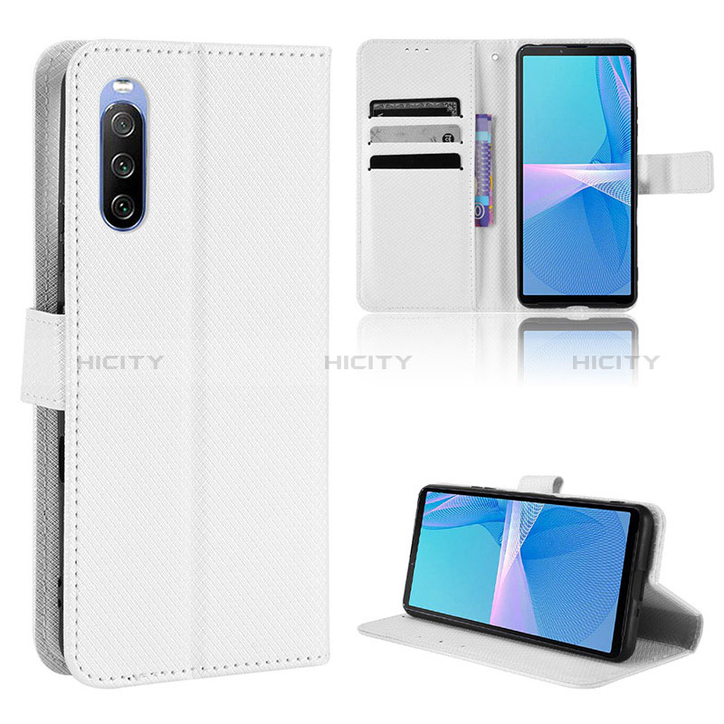 Custodia Portafoglio In Pelle Cover con Supporto BY1 per Sony Xperia 10 III