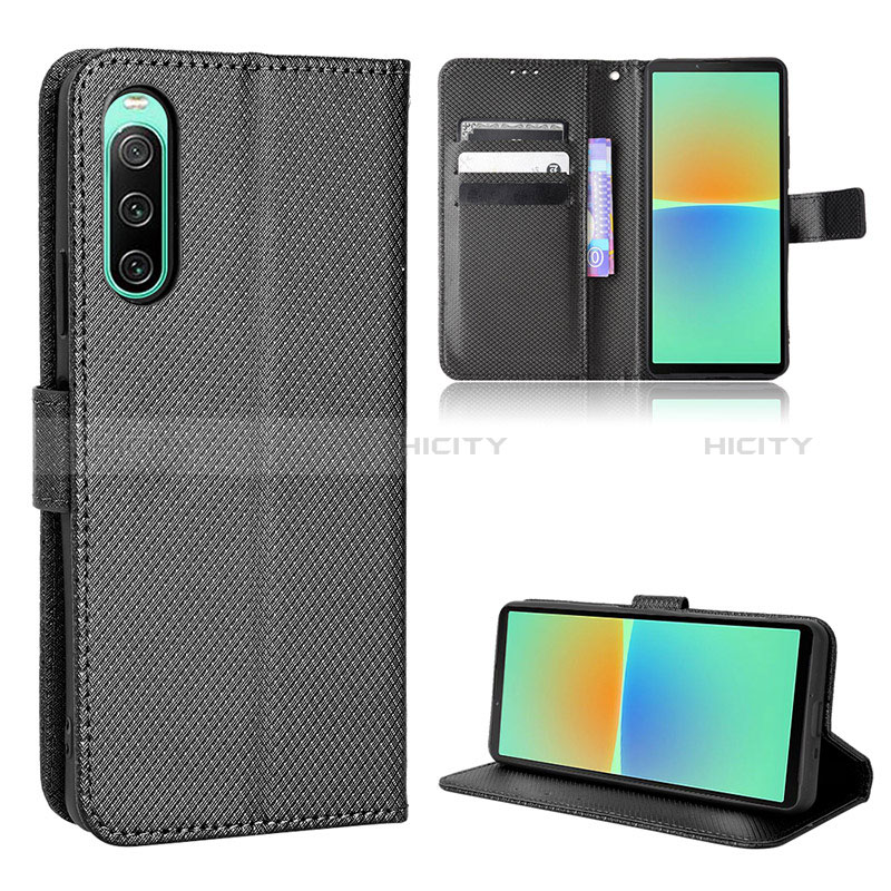 Custodia Portafoglio In Pelle Cover con Supporto BY1 per Sony Xperia 10 IV SO-52C Nero