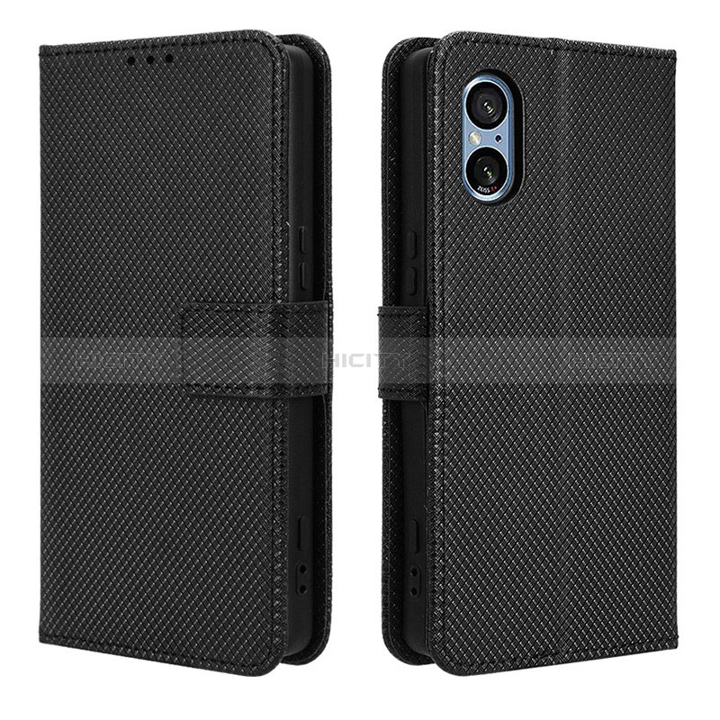 Custodia Portafoglio In Pelle Cover con Supporto BY1 per Sony Xperia 5 V