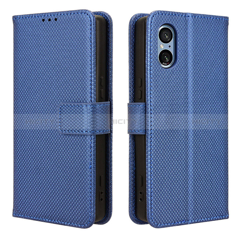 Custodia Portafoglio In Pelle Cover con Supporto BY1 per Sony Xperia 5 V