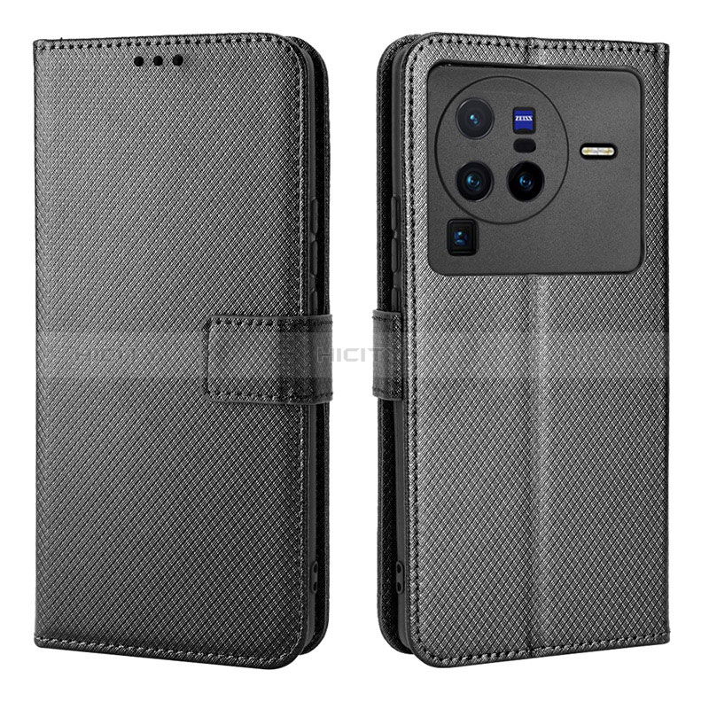 Custodia Portafoglio In Pelle Cover con Supporto BY1 per Vivo X80 Pro 5G Nero