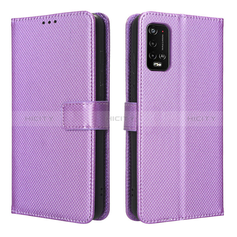 Custodia Portafoglio In Pelle Cover con Supporto BY1 per Wiko Power U10 Viola