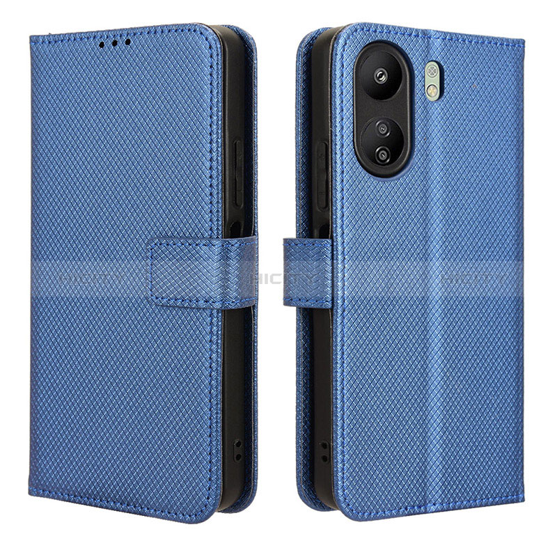 Custodia Portafoglio In Pelle Cover con Supporto BY1 per Xiaomi Poco C65 Blu