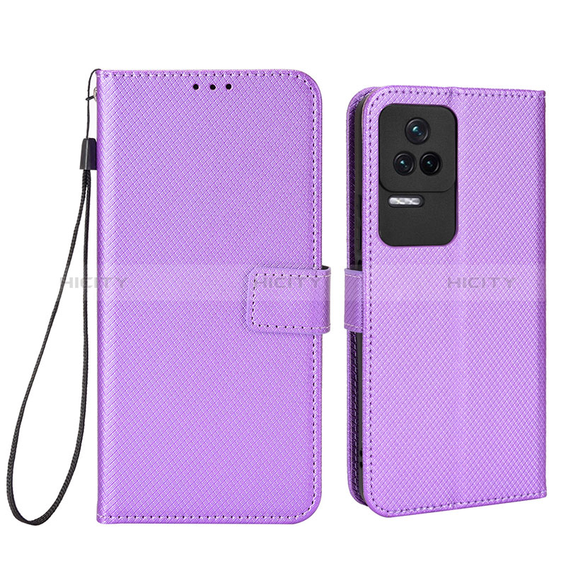 Custodia Portafoglio In Pelle Cover con Supporto BY1 per Xiaomi Poco F4 5G Viola