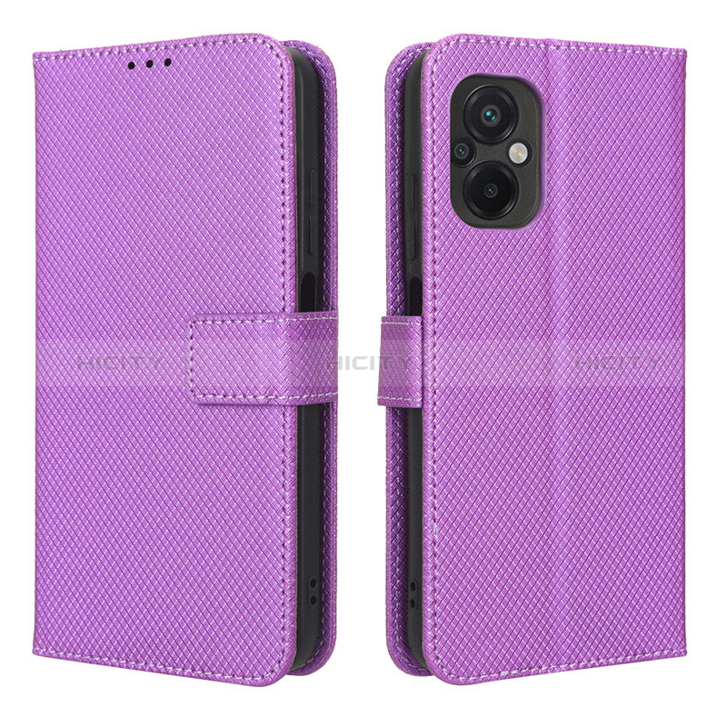 Custodia Portafoglio In Pelle Cover con Supporto BY1 per Xiaomi Poco M5 4G Viola