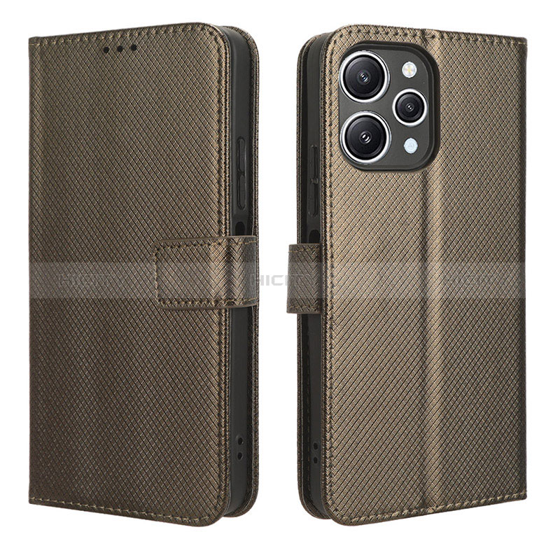 Custodia Portafoglio In Pelle Cover con Supporto BY1 per Xiaomi Redmi 12 4G Marrone