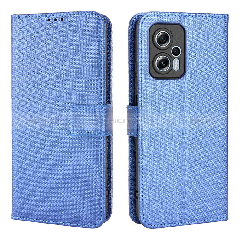 Custodia Portafoglio In Pelle Cover con Supporto BY1 per Xiaomi Redmi K50i 5G Blu