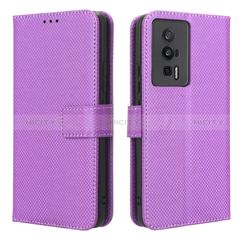 Custodia Portafoglio In Pelle Cover con Supporto BY1 per Xiaomi Redmi K60 5G Viola