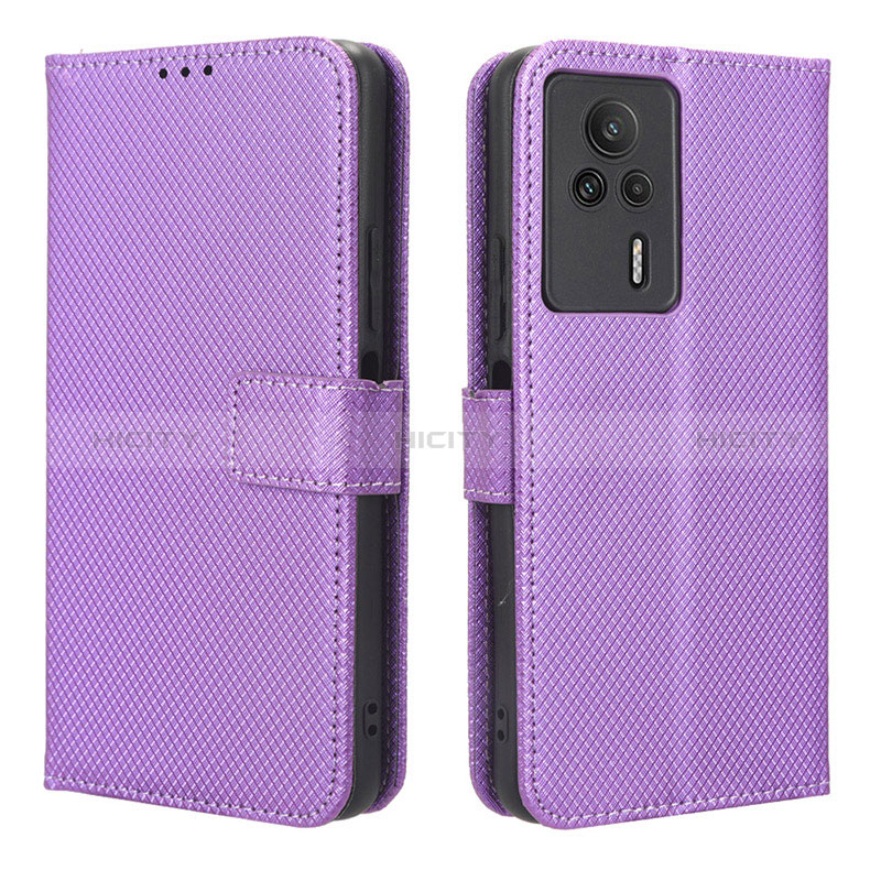 Custodia Portafoglio In Pelle Cover con Supporto BY1 per Xiaomi Redmi K60E 5G Viola