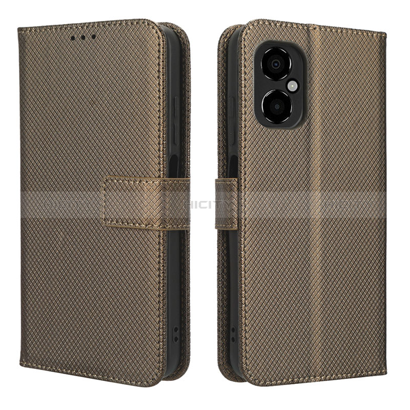 Custodia Portafoglio In Pelle Cover con Supporto BY1 per Xiaomi Redmi Note 11R 5G Marrone