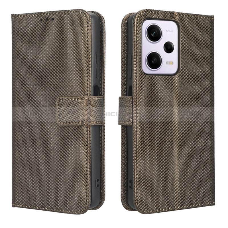 Custodia Portafoglio In Pelle Cover con Supporto BY1 per Xiaomi Redmi Note 12 Pro 5G Marrone