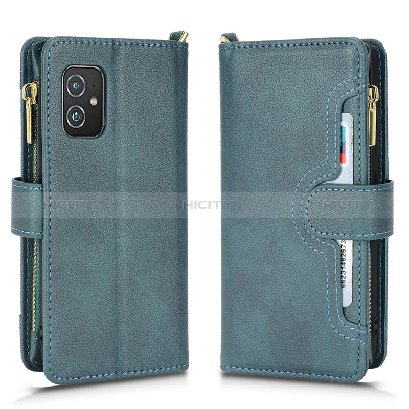 Custodia Portafoglio In Pelle Cover con Supporto BY2 per Asus Zenfone 8 ZS590KS Verde