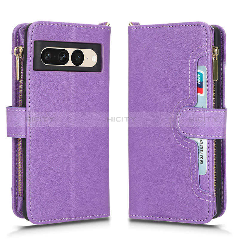 Custodia Portafoglio In Pelle Cover con Supporto BY2 per Google Pixel 7 Pro 5G Viola