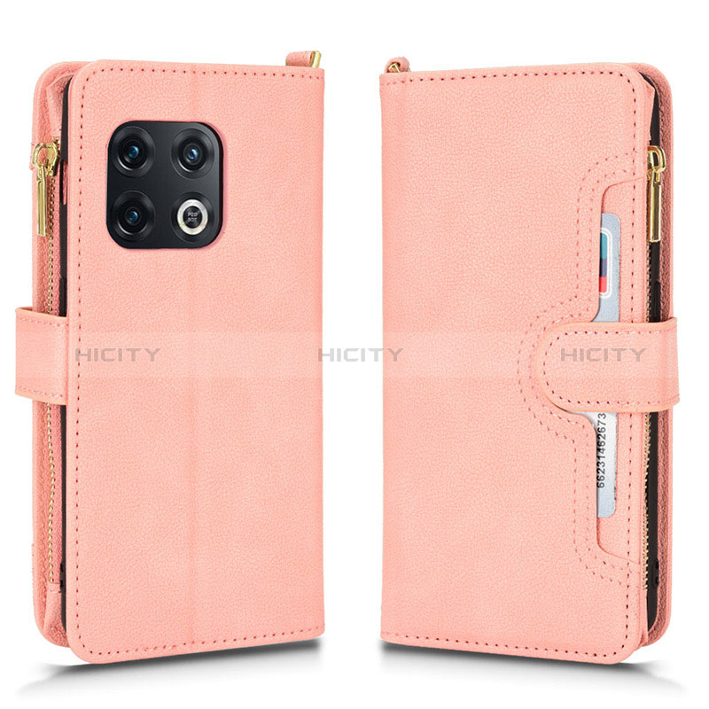 Custodia Portafoglio In Pelle Cover con Supporto BY2 per OnePlus 10 Pro 5G Oro Rosa