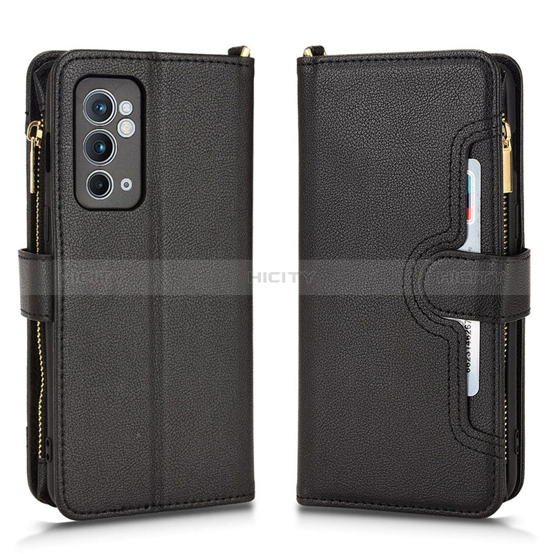 Custodia Portafoglio In Pelle Cover con Supporto BY2 per OnePlus 9R 5G Nero