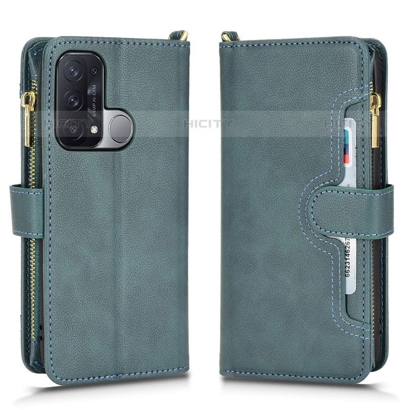 Custodia Portafoglio In Pelle Cover con Supporto BY2 per Oppo Reno5 A Verde