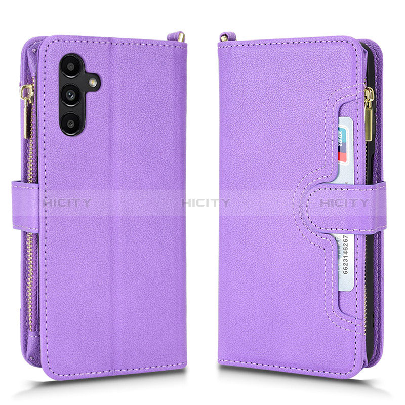 Custodia Portafoglio In Pelle Cover con Supporto BY2 per Samsung Galaxy A04s Viola