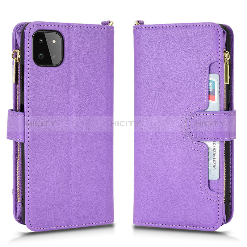 Custodia Portafoglio In Pelle Cover con Supporto BY2 per Samsung Galaxy A22s 5G Viola
