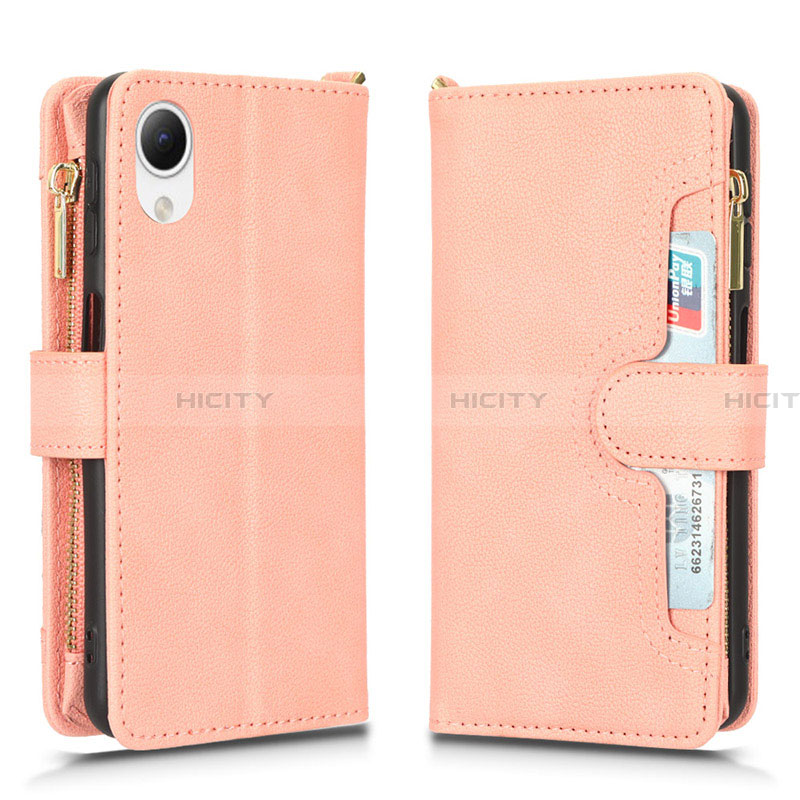 Custodia Portafoglio In Pelle Cover con Supporto BY2 per Samsung Galaxy A23 5G SC-56C Oro Rosa