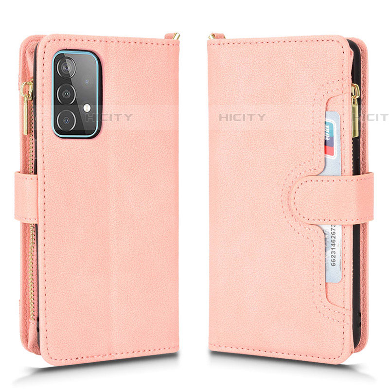 Custodia Portafoglio In Pelle Cover con Supporto BY2 per Samsung Galaxy A52 4G Oro Rosa