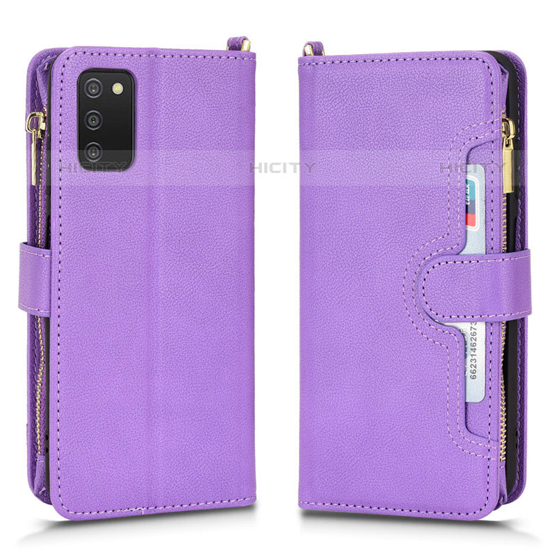 Custodia Portafoglio In Pelle Cover con Supporto BY2 per Samsung Galaxy M02s Viola