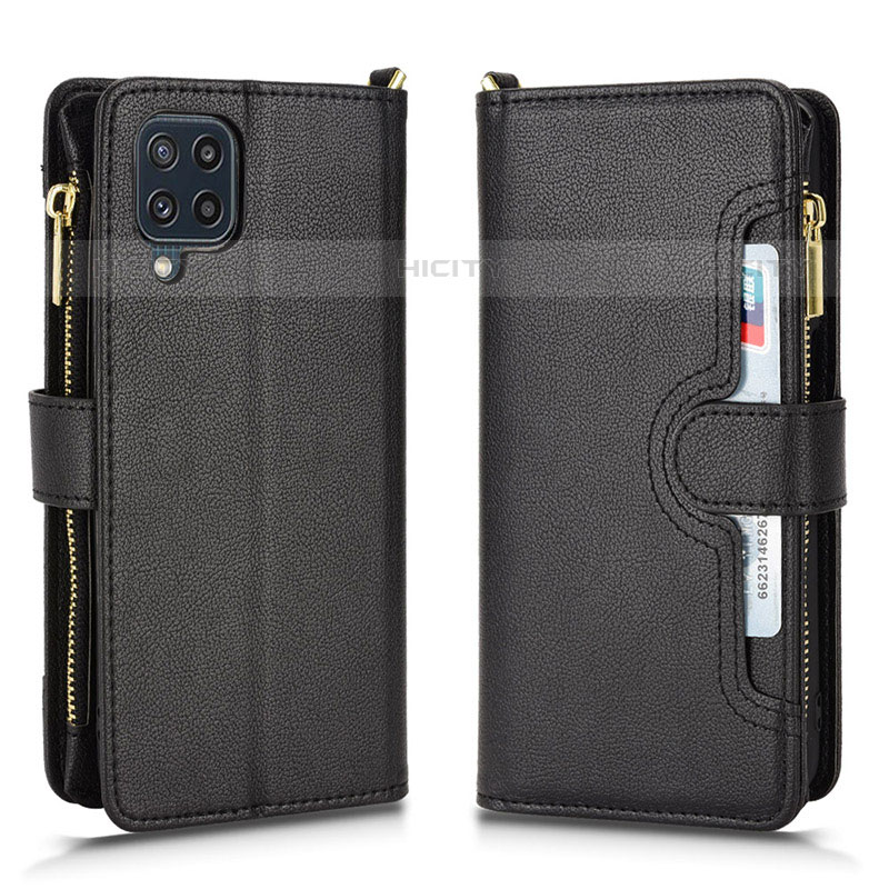 Custodia Portafoglio In Pelle Cover con Supporto BY2 per Samsung Galaxy M32 4G Nero