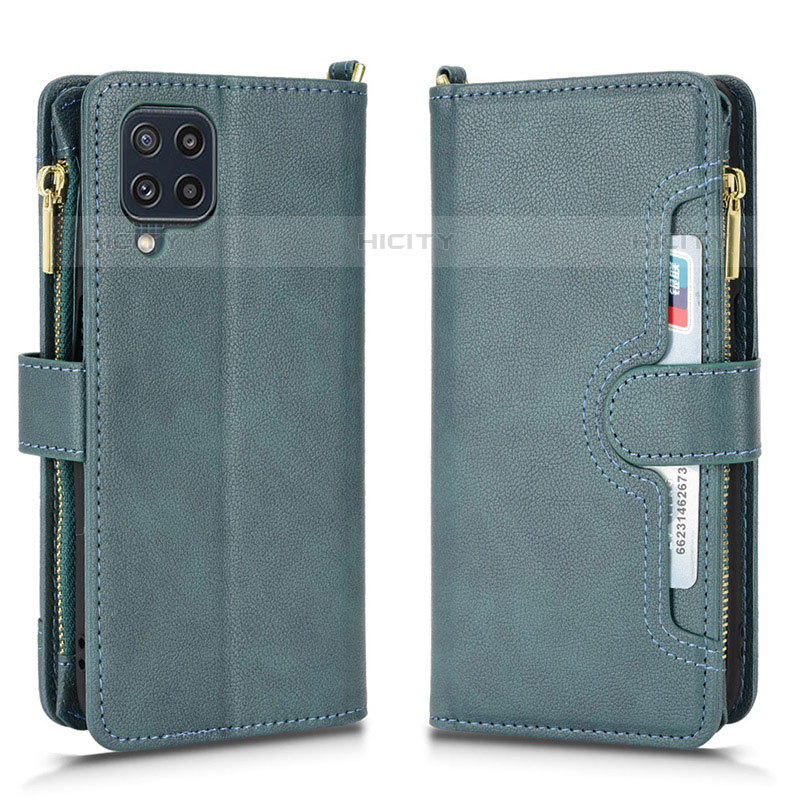 Custodia Portafoglio In Pelle Cover con Supporto BY2 per Samsung Galaxy M32 4G Verde