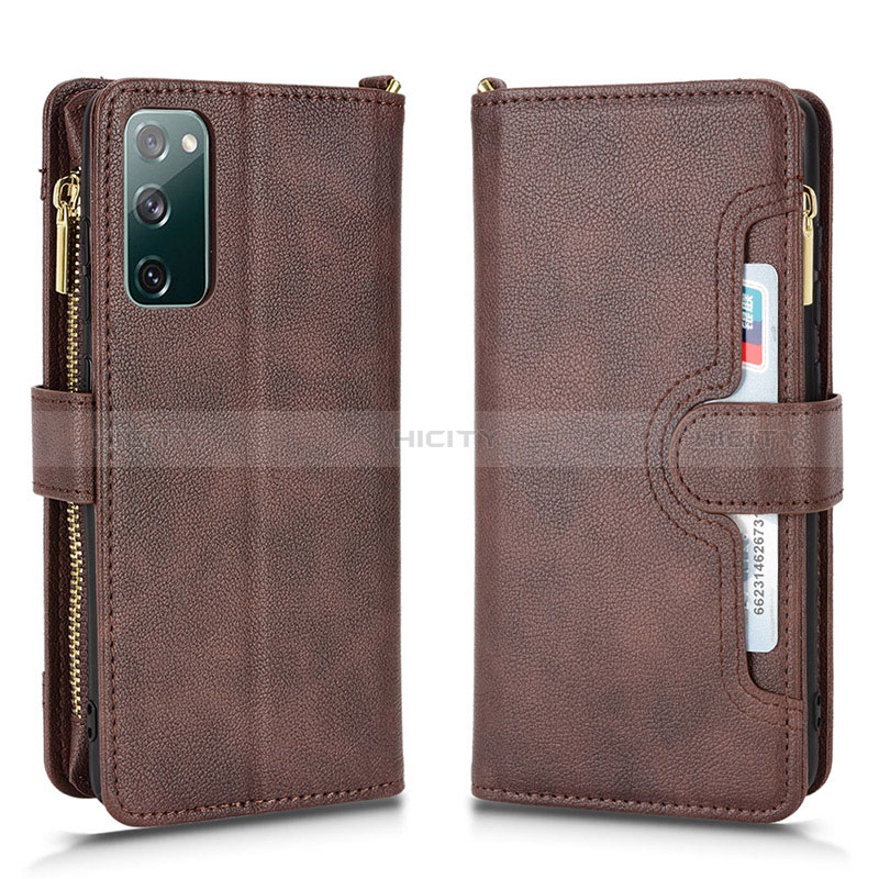 Custodia Portafoglio In Pelle Cover con Supporto BY2 per Samsung Galaxy S20 FE (2022) 5G Marrone