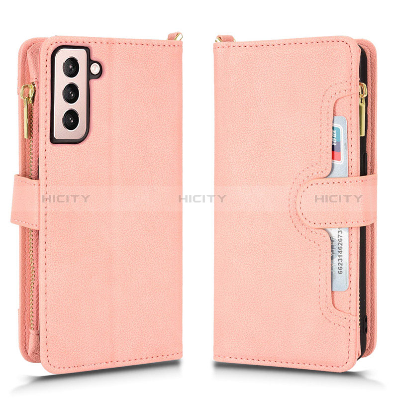 Custodia Portafoglio In Pelle Cover con Supporto BY2 per Samsung Galaxy S22 5G Oro Rosa