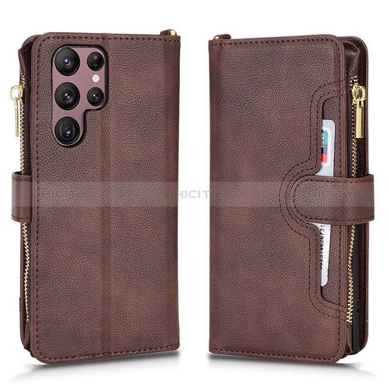 Custodia Portafoglio In Pelle Cover con Supporto BY2 per Samsung Galaxy S22 Ultra 5G