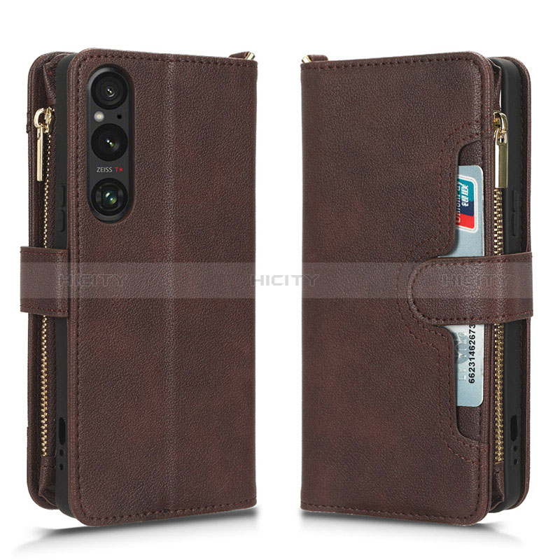 Custodia Portafoglio In Pelle Cover con Supporto BY2 per Sony Xperia 1 V