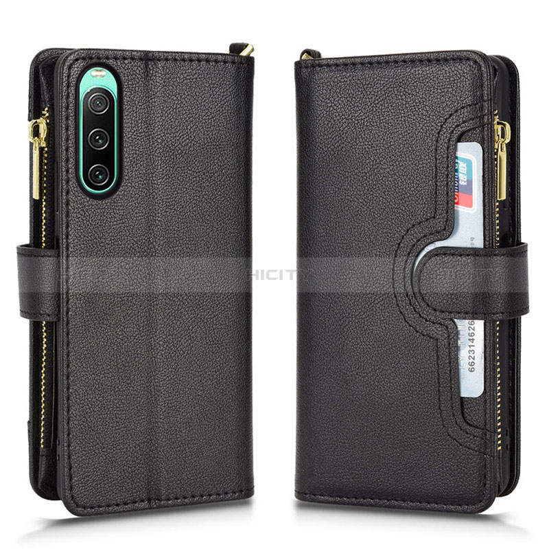 Custodia Portafoglio In Pelle Cover con Supporto BY2 per Sony Xperia 10 IV SO-52C