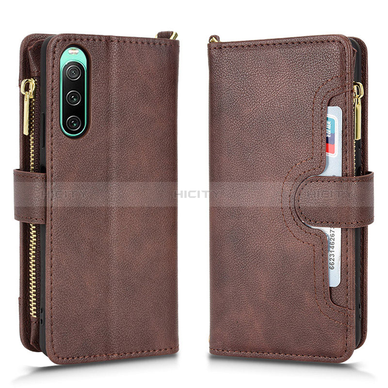 Custodia Portafoglio In Pelle Cover con Supporto BY2 per Sony Xperia 10 IV SO-52C