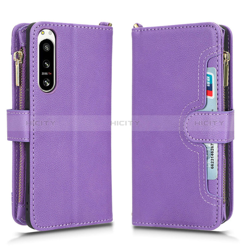 Custodia Portafoglio In Pelle Cover con Supporto BY2 per Sony Xperia 5 IV