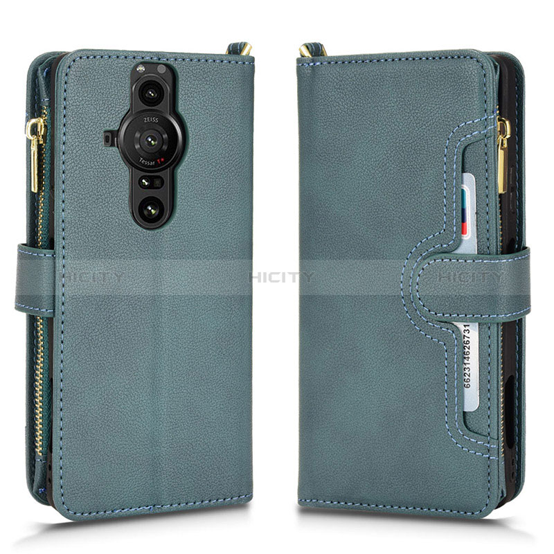 Custodia Portafoglio In Pelle Cover con Supporto BY2 per Sony Xperia PRO-I