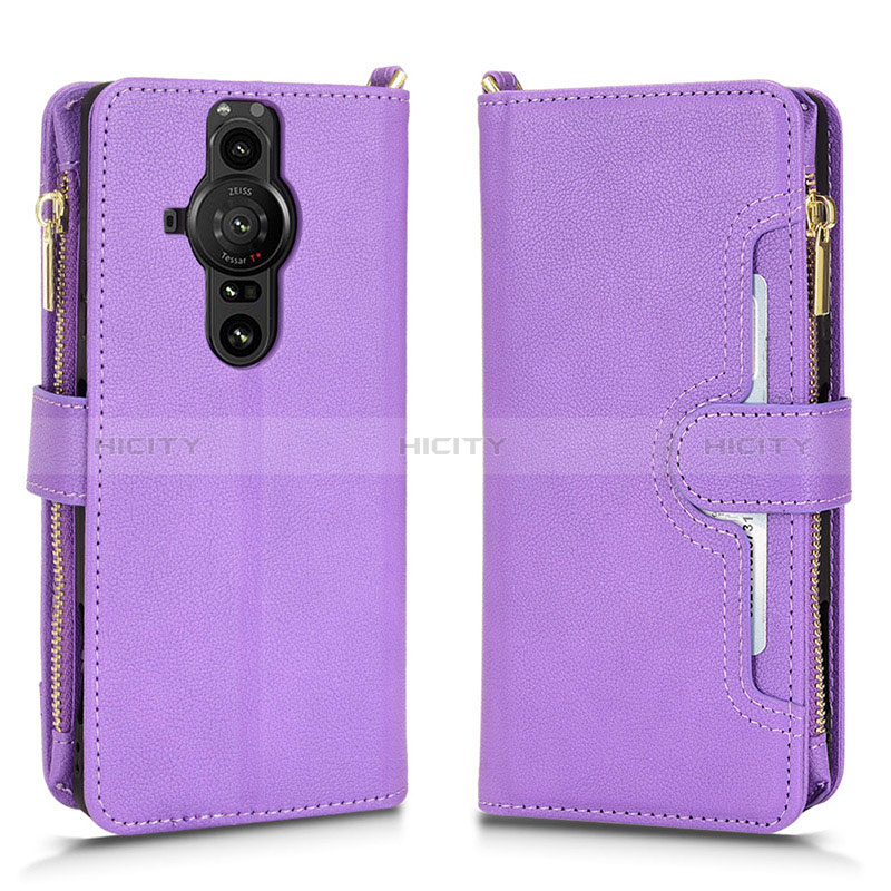 Custodia Portafoglio In Pelle Cover con Supporto BY2 per Sony Xperia PRO-I