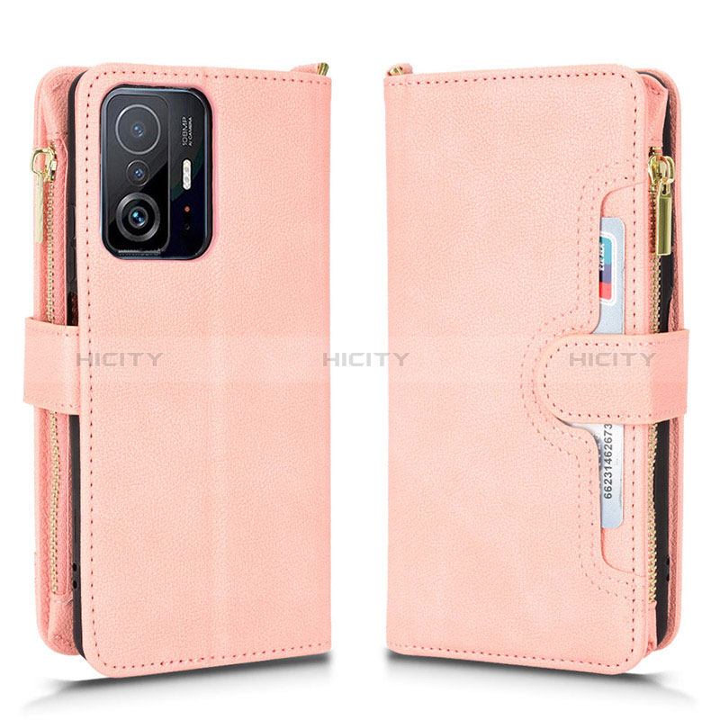 Custodia Portafoglio In Pelle Cover con Supporto BY2 per Xiaomi Mi 11T Pro 5G Oro Rosa