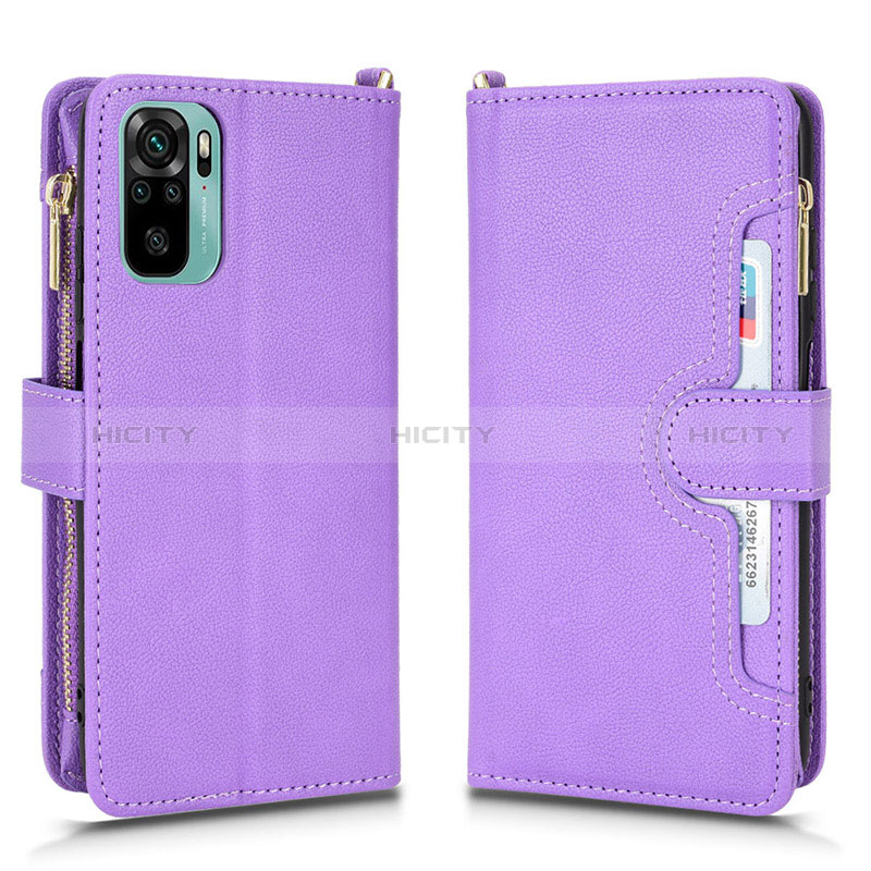 Custodia Portafoglio In Pelle Cover con Supporto BY2 per Xiaomi Redmi Note 10 4G Viola