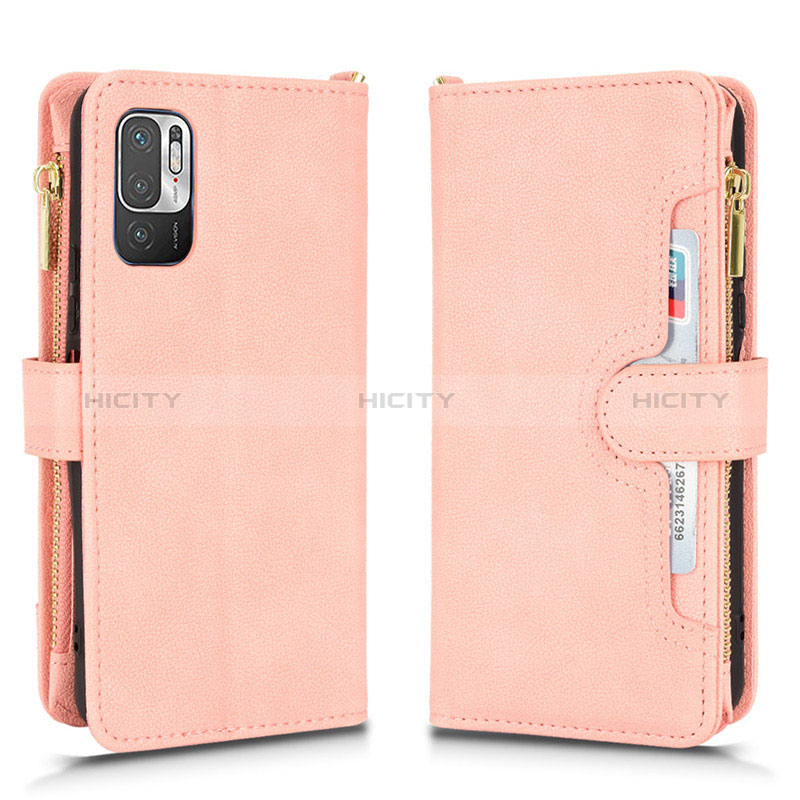 Custodia Portafoglio In Pelle Cover con Supporto BY2 per Xiaomi Redmi Note 10 JE 5G Oro Rosa