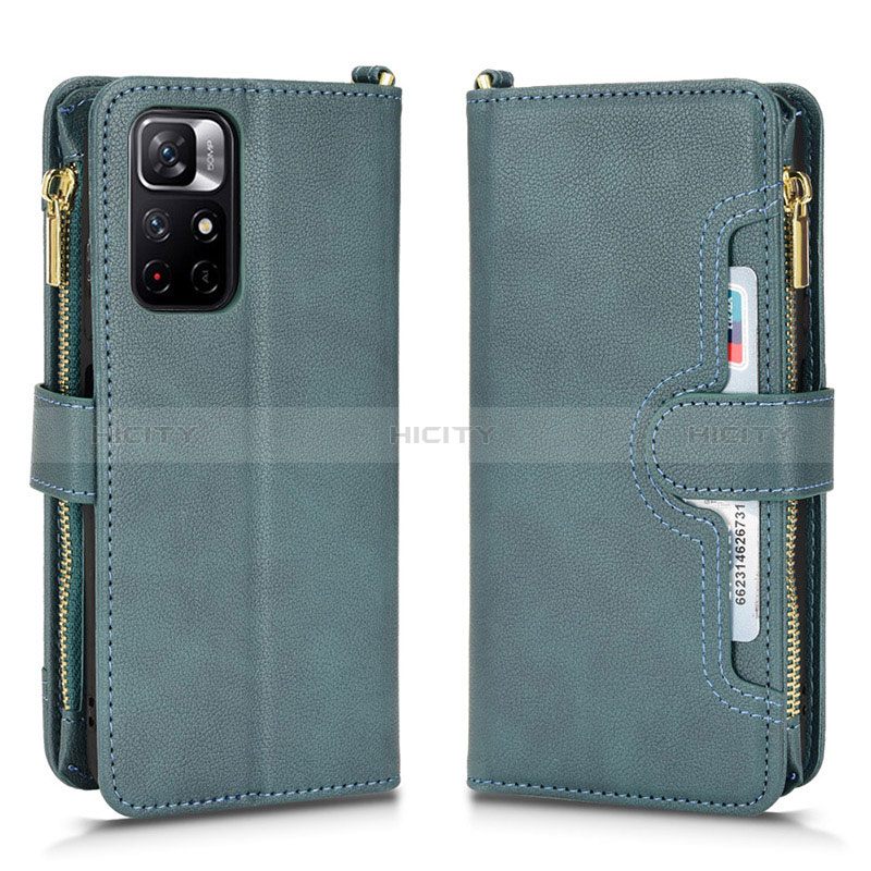 Custodia Portafoglio In Pelle Cover con Supporto BY2 per Xiaomi Redmi Note 11 5G Verde