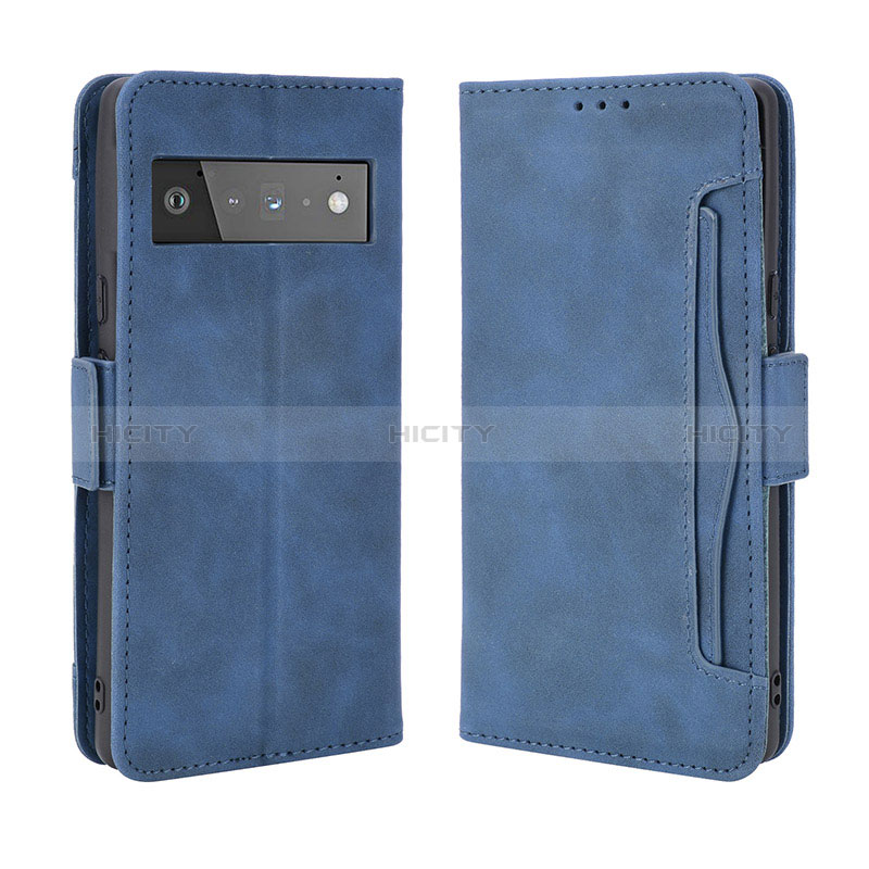 Custodia Portafoglio In Pelle Cover con Supporto BY3 per Google Pixel 6 Pro 5G Blu