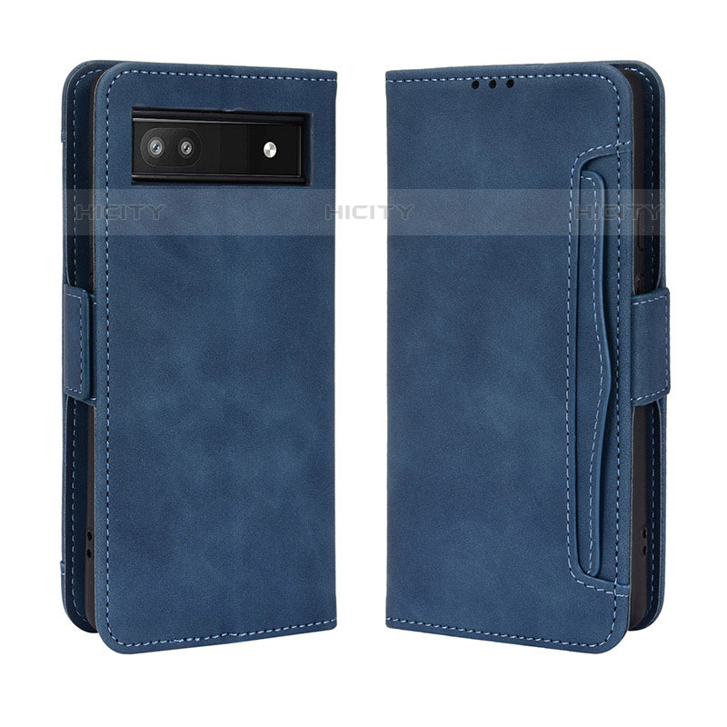 Custodia Portafoglio In Pelle Cover con Supporto BY3 per Google Pixel 6a 5G Blu