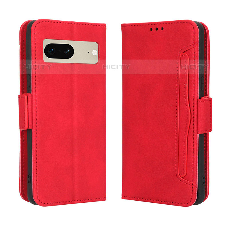 Custodia Portafoglio In Pelle Cover con Supporto BY3 per Google Pixel 7 5G Rosso