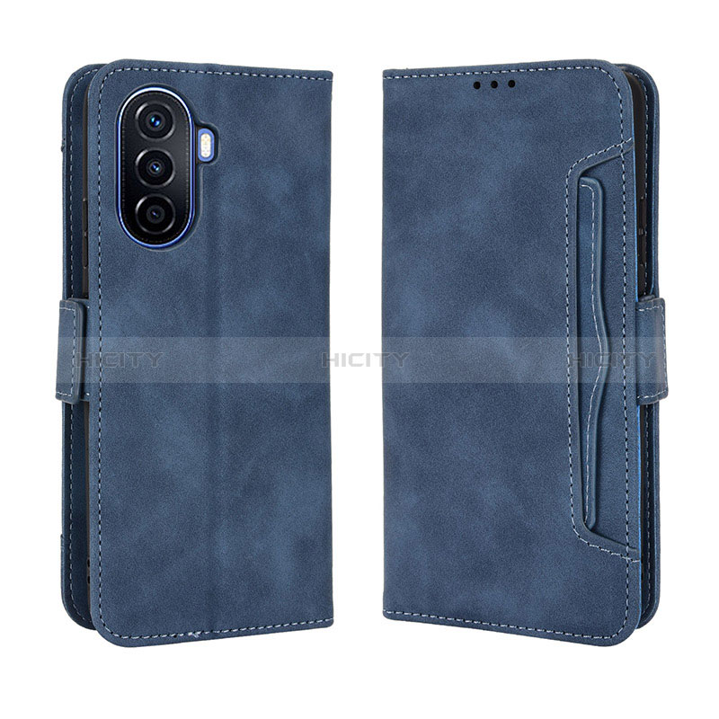 Custodia Portafoglio In Pelle Cover con Supporto BY3 per Huawei Enjoy 50 Blu